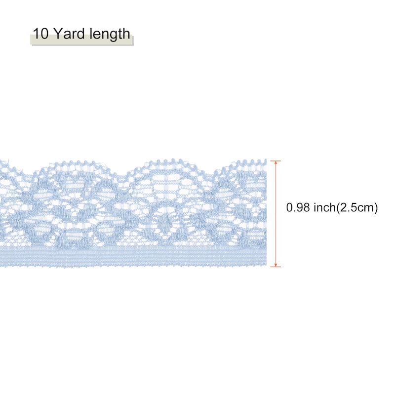 Lace Trim Lace Ribbon for Clothes Fabric Wedding Decoration Gift Wrap - Light Blue