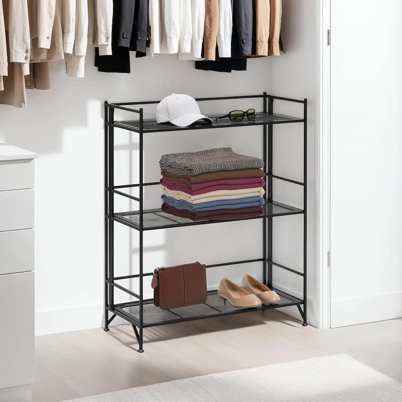 Convenience Concepts Xtra Storage 3 Tier Wide Folding Metal Mesh Shelf