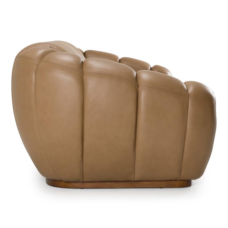 Divani Casa Ekwok Modern Tan Leather Sofa