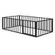 preview thumbnail 5 of 86, Twin/Full/Queen Size Floor Bed for Kids, Montessori Beds with Rails and Door, Metal Playhouse Bed Frame w/ Fence for Boys Girls