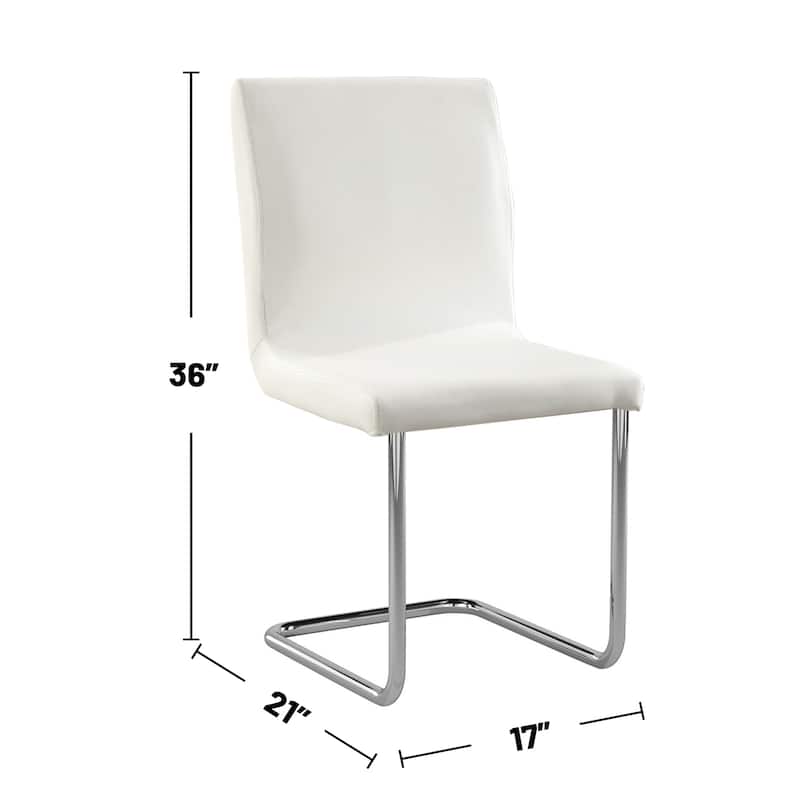 Set of 2 Padded Side Chairs with L-Shape Leg