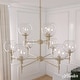 preview thumbnail 1 of 12, Hunter Xidane Metal and Glass Orb Chandelier - Entry, Kitchen or Dining Room Table, Bedroom - Mid-Century Modern, Transitional 9- Light - Alturas  Gold