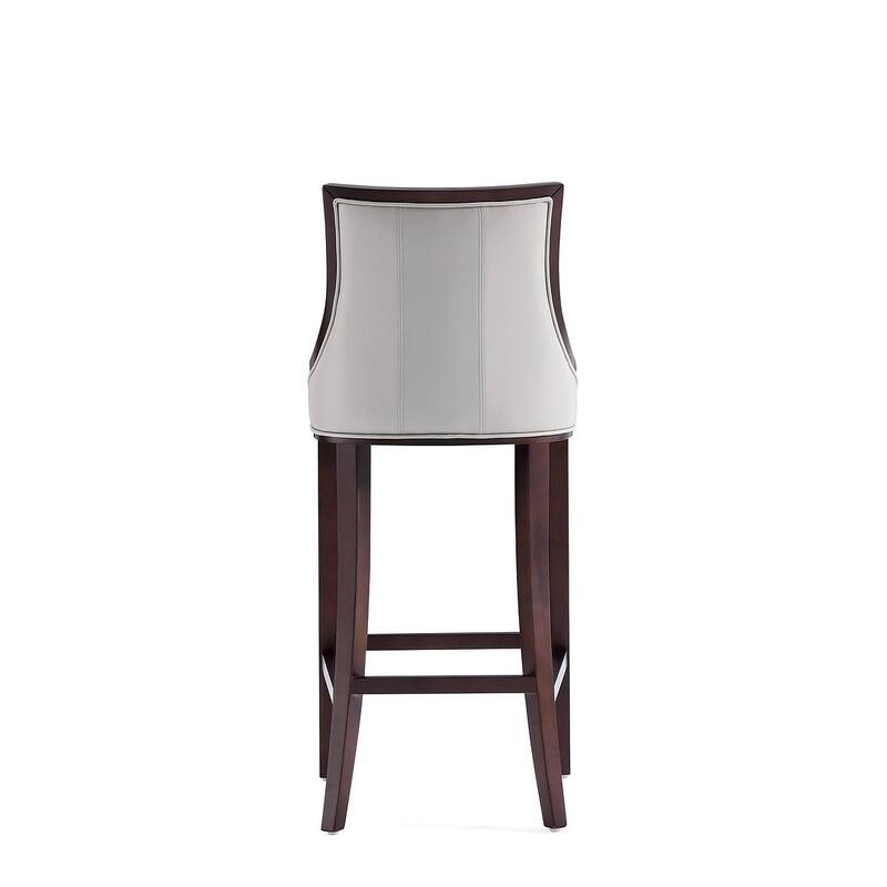 Manhattan Comfort Fifth Avenue 45 in. Walnut Beech Wood Bar Stool (Set of 3)