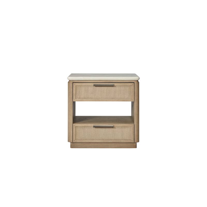 Two Drawer Nightstand with Rope Drawer Fronts