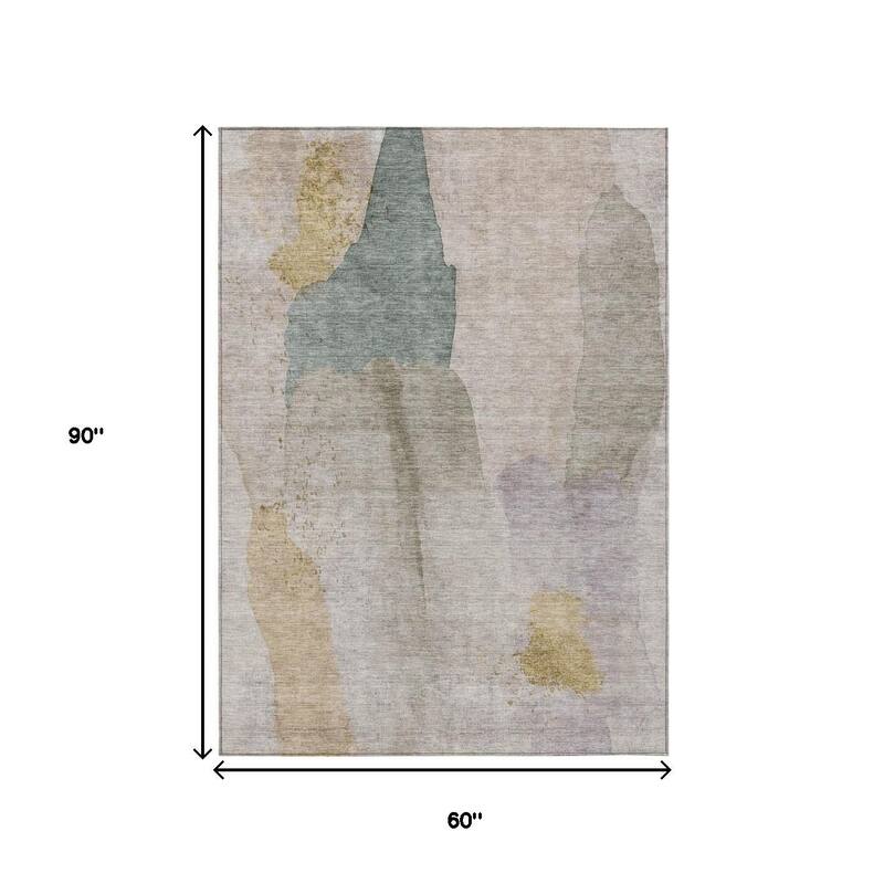 HomeRoots Abstract Transitional Rectangle Outdoor Rug