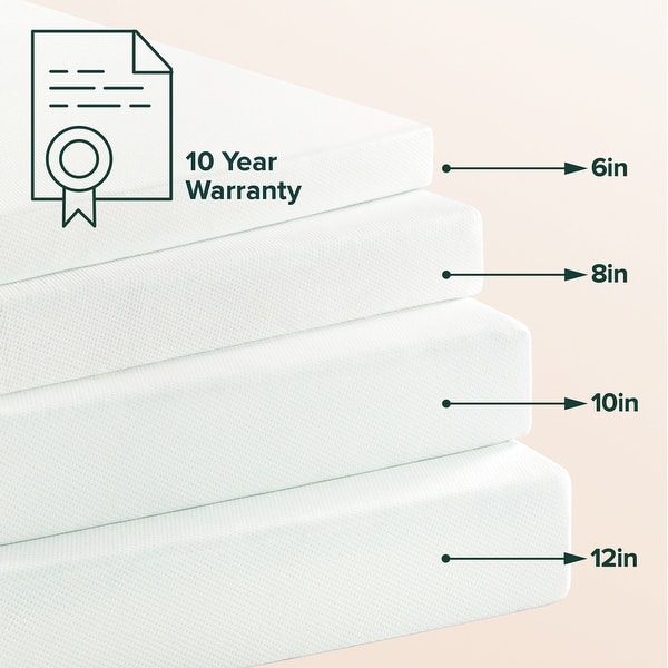 Priage by Zinus 10-inch Green Tea Memory Foam Mattress