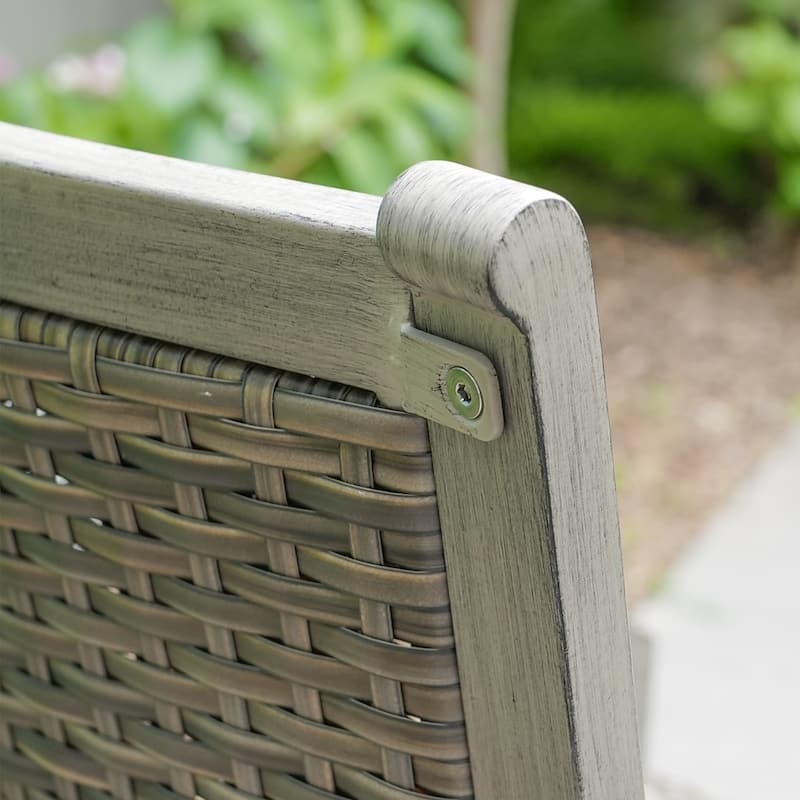 All-Weather Wicker Patio Chairs – Padded Outdoor Dining Set