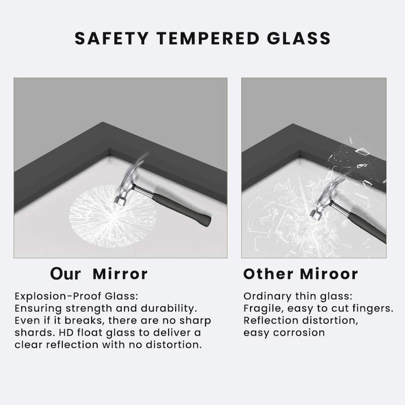 KIOTEE Full size Metal Bathroom Mirror with 5-Year Warranty