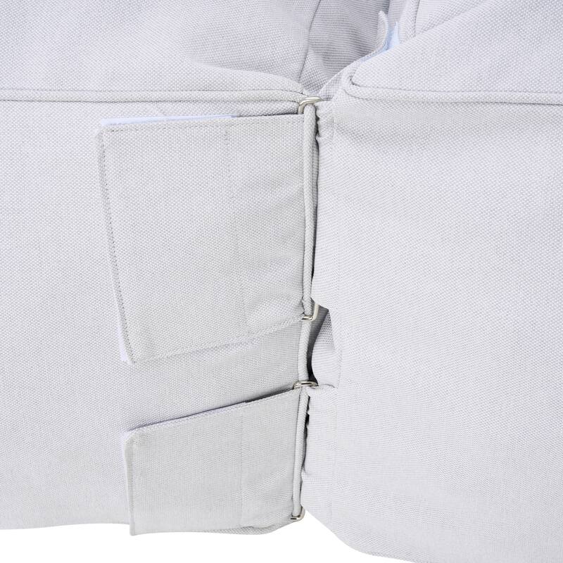 Christopher Knight Home - Nerissa 6-Piece Modular Outdoor/Indoor Bean Bag Sectional Sofa Set with Shredded Foam Filled & Ottoman