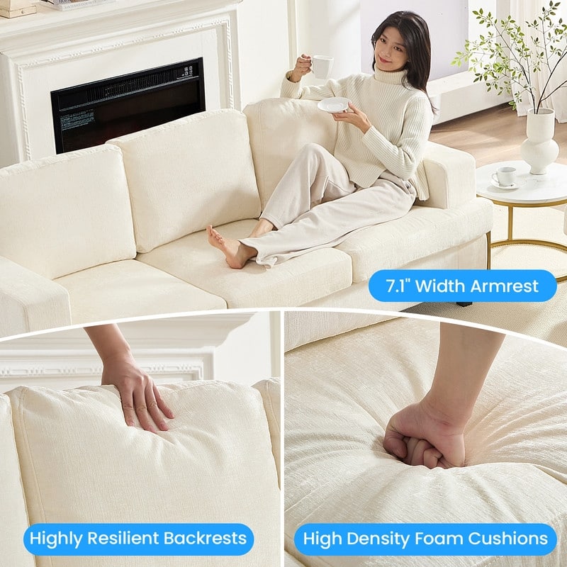 Mixoy W35" Chenille Fabric Armchair Sofa,Cloud Sleeper Comfy Upholstered Sectional Sofa Chair