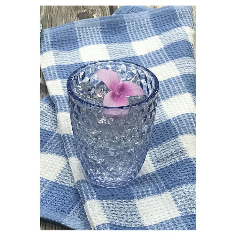 Diamond Cut Acrylic Glasses Drinking Set of 4