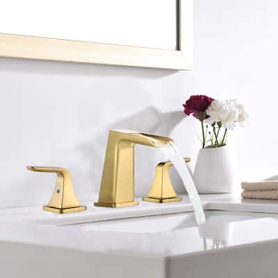 Two handles for waterfall bathroom faucet