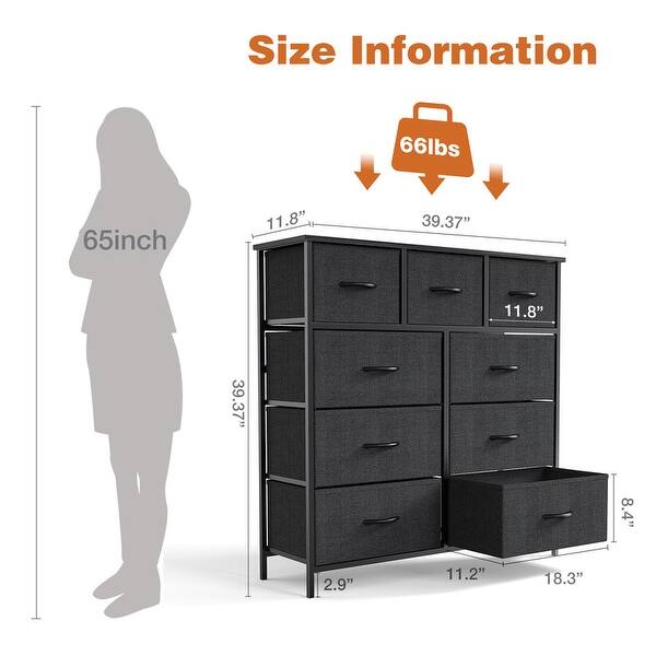 Baby Dresser for Bedroom Kids Room with 8 Fabric Drawers