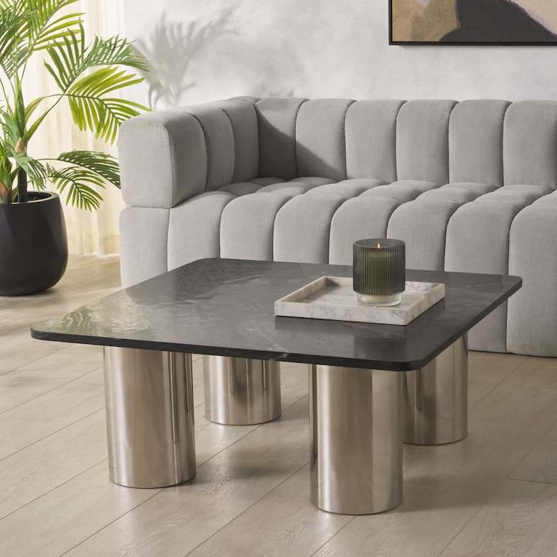 SAFAVIEH Couture Belynda Marble Top Coffee Table - 36"W x 36"D x 14"H