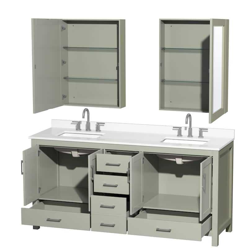 Wyndham Collection WCS141472D-QTZ-US3MED Sheffield 72" Free Standing