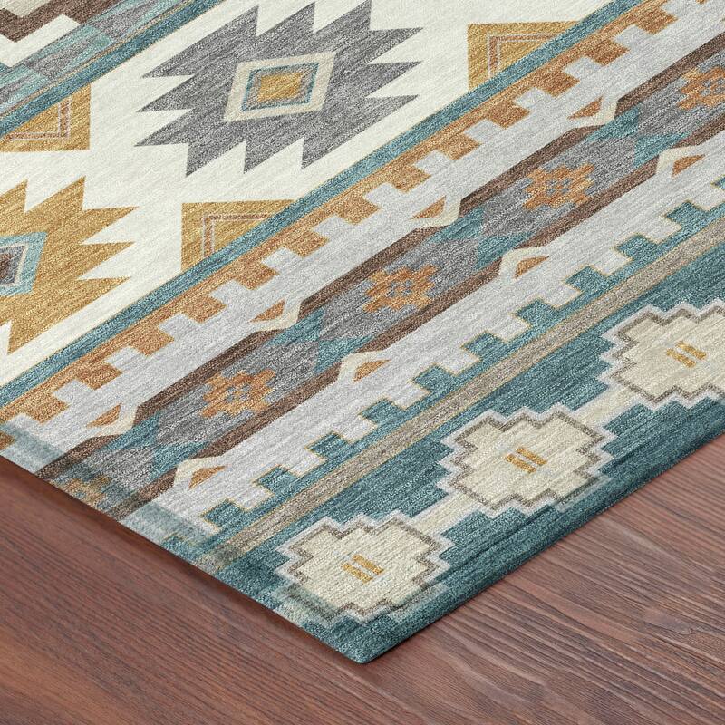 Machine Washable Indoor/ Outdoor Modern Ottawa Chantille Rug