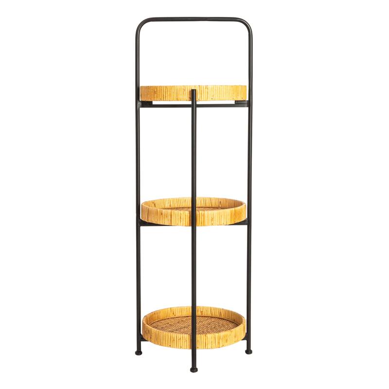 Decorative 3-Tier Rattan Storage Tray
