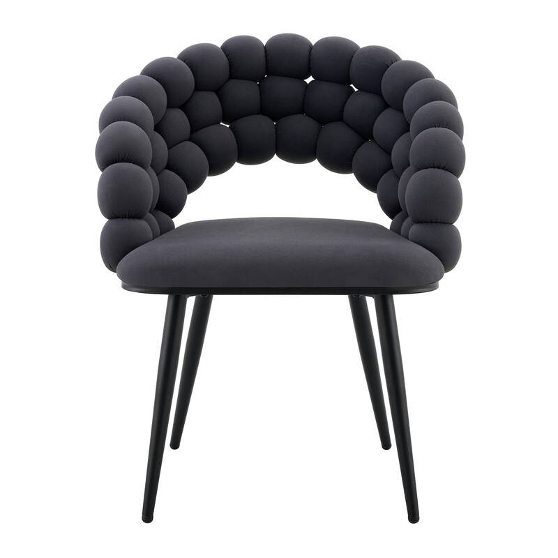 Set of 2 Velvet Bubble Link Chairs - Modern Sculptural Seating for Dining & Living Rooms