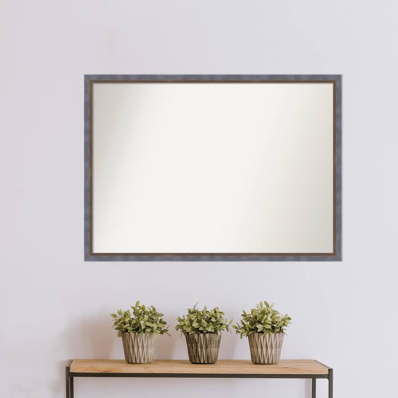 Two Tone Non-Beveled Wood Framed Wall Mirror