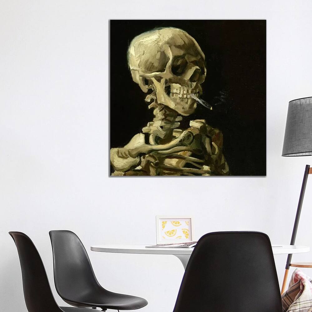 iCanvas "Head of a Skeleton With a Burning Cigarette" by Vincent van Gogh Canvas Print