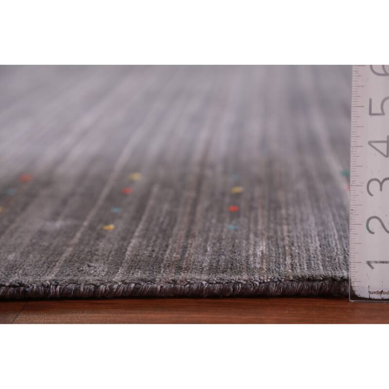 Hand Knotted Oriental 100% Wool Carpet Tribal Tribal Greys & Charcoal Gabbeh Area Rug - 10' 0'' X 7' 10''