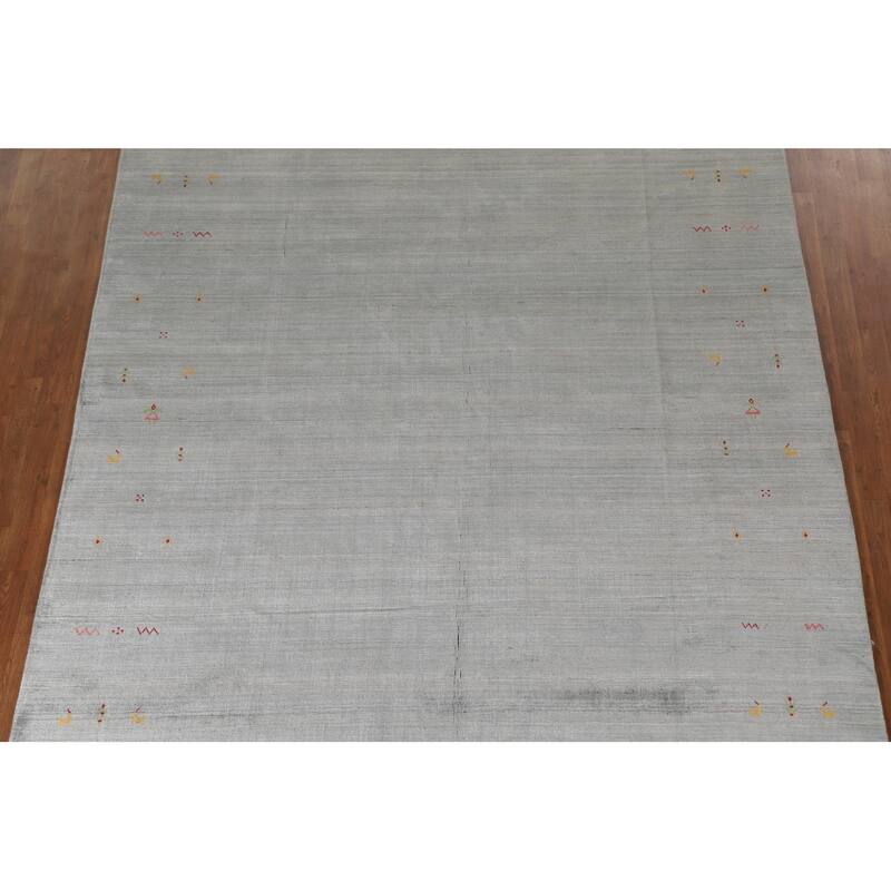 Indian Gabbeh Area Rug Handmade Wool Carpet - 8'1"x 9'9"