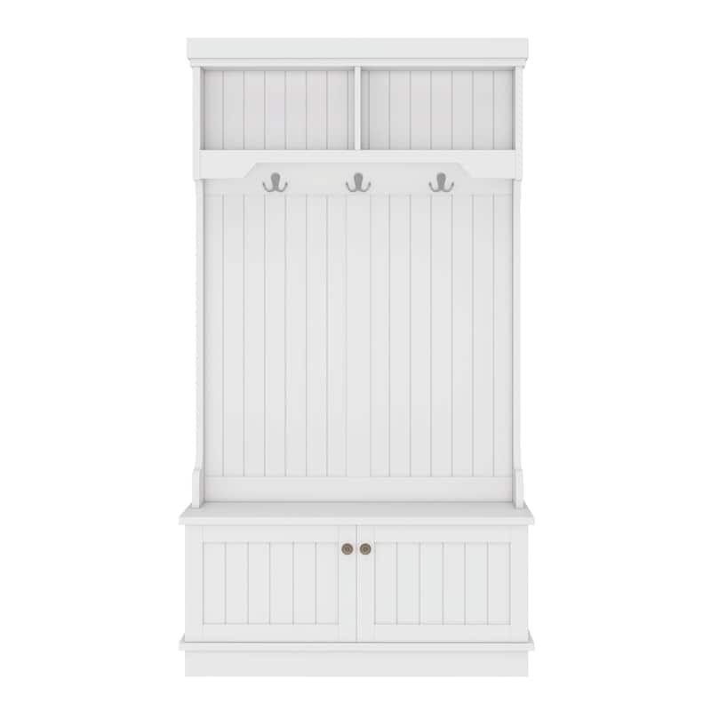 Hall Tree with Storage Shoe Bench for Entryway - 4-in-1 Coat Rack Design with Hooks