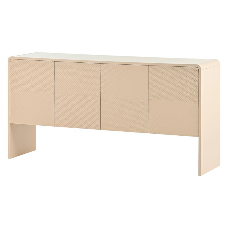 Modern 4-Door Sideboard with 1 Adjustable Shelf for Living Room and Entryway
