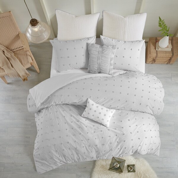Urban Habitat Maize Grey Cotton Jacquard Duvet Cover Set. Opens flyout.