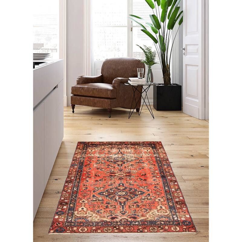 ECARPETGALLERY Hand-knotted Andelz Red Wool Rug - 3'8 x 6'5