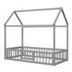 preview thumbnail 54 of 58, Wood House Bed with Fence and Door