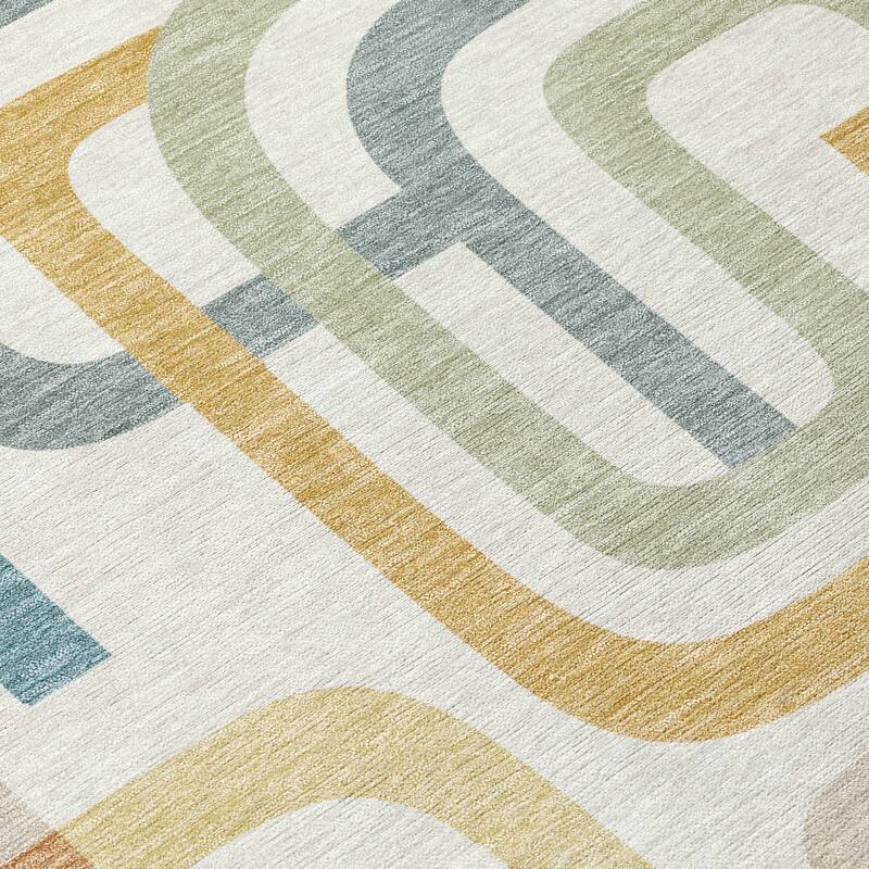 Machine Washable Indoor/ Outdoor Modern Penner Chantille Rug