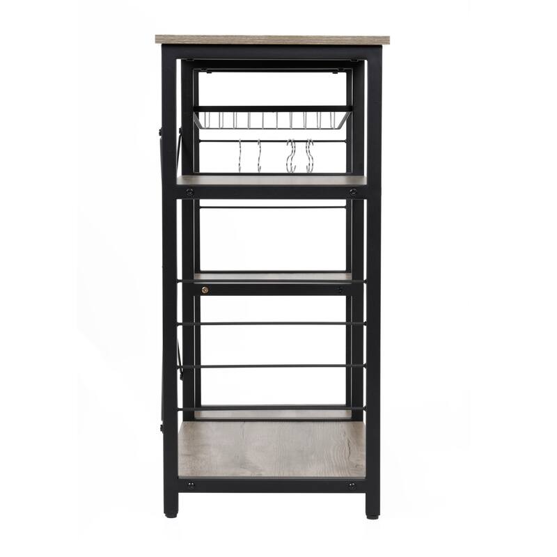 Kitchen Island Cart with Storage - Rolling Kitchen Island with Vegetable Basket