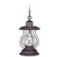 preview thumbnail 1 of 7, Dockside 1 Light Bronze Coastal Outdoor Lantern Pendant Clear Glass - 8-in W x 14.75-in H x 8-in D Weathered Patina - 8-in W x 14.75-in H x 8-in D