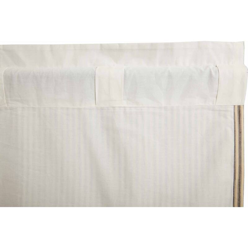 Primitive Kitchen Curtains VHC Star Valance Rod Pocket Cotton Star Appliqued - Burgundy/Dark Tan - 16x60