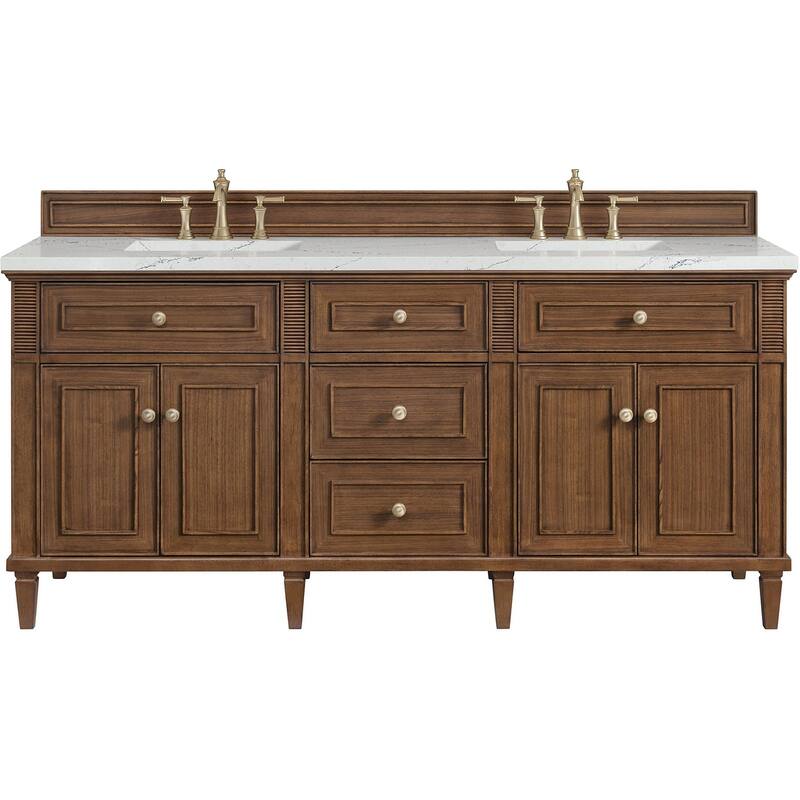 James Martin Vanities 424-V72-FENC Lorelai 72" Free Standing Double - Mid-Century Walnut