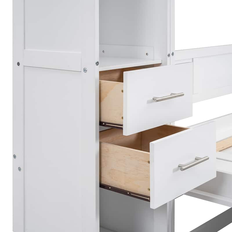 Full Size Modern Design Murphy Bed with Drawers, Lockers and Wardrobes for Bedroom