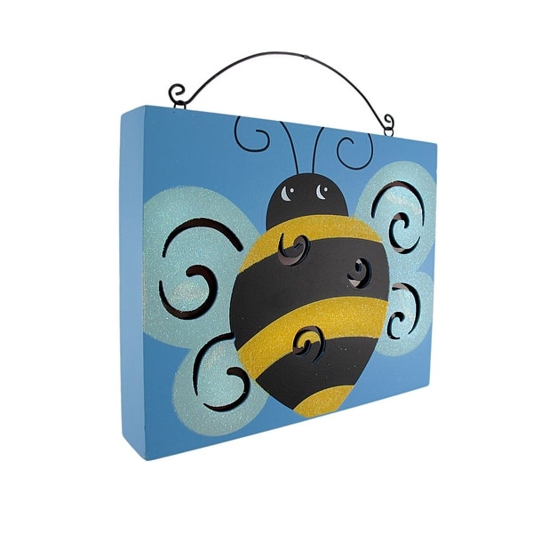 Ble Bee Wooden Wall Plaque With Lights Battery Operated Ble Bee Wooden Wall Plaque With Lights