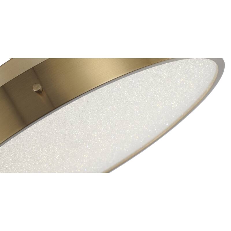 1-Light Brass LED Flush Mount With A Clear Acrylic Beaded Diffuser