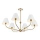 preview thumbnail 4 of 3, Xavier 6 Light Vibrant Gold + White Chandelier