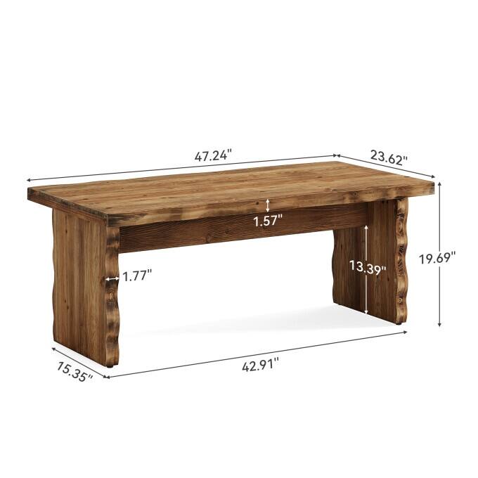 Rustic Solid Wood Coffee Table, Living Room Rectangular Center Table