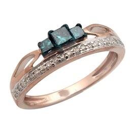Blue Diamond Rings Online At Our Best Deals 0 44 Total Carat Weight Blue Color Princess Diamond With Real Engagement Ring