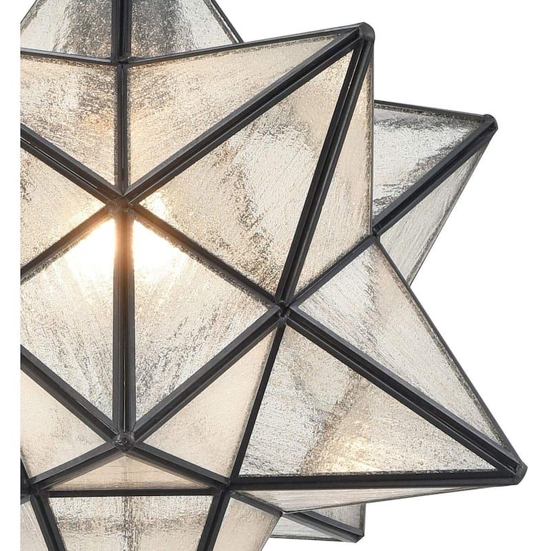 Sarzana Moravian Star Pendant Light 14-inch Seeded Glass Shade