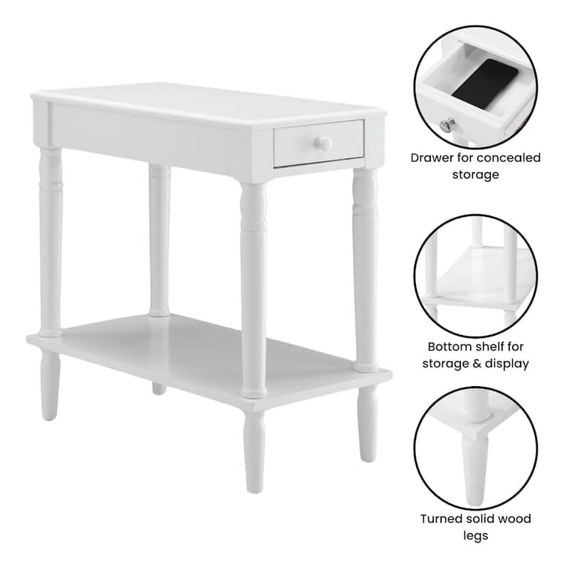 Convenience Concepts French Country No Tools Chairside End Table with Shelf