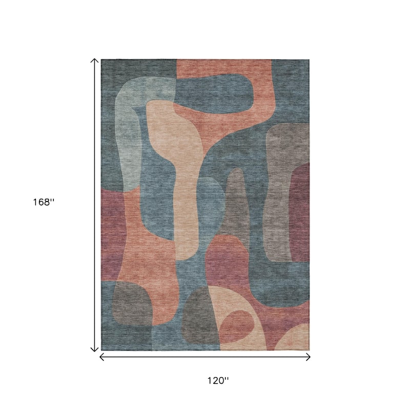 HomeRoots Abstract Transitional Rectangle Outdoor Rug