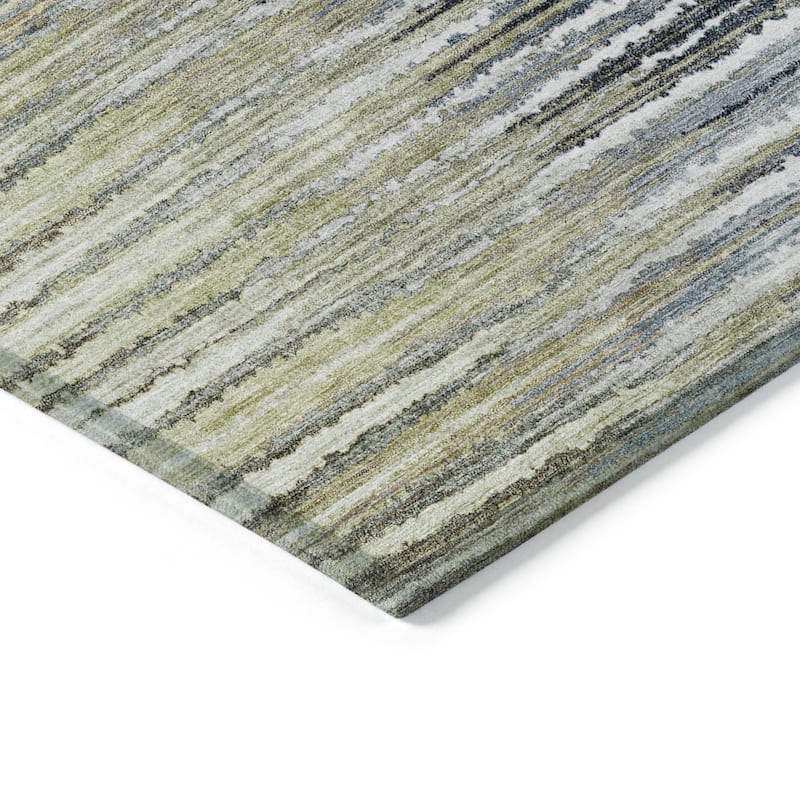 Machine Washable Indoor/ Outdoor Chantille Jagged Stripes Rug