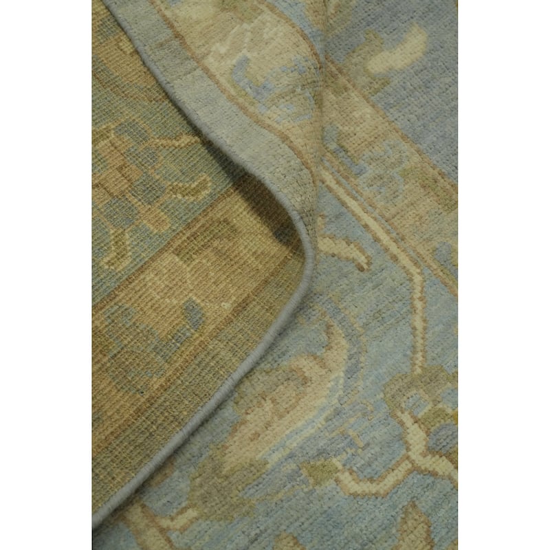 Vegetable Dye Wool Oushak Turkish Large Rug, Medallion Geometric Carpet - 14' 8'' X 12' 2''