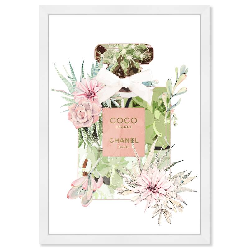Wynwood Studio Prints Fashion and Glam Succulent Perfume White and Glam Wall Art Canvas Print