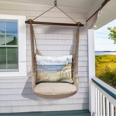 Magnolia Casual Swing Set 4 piece - Latte Solid w/ Beach and Lighthouse