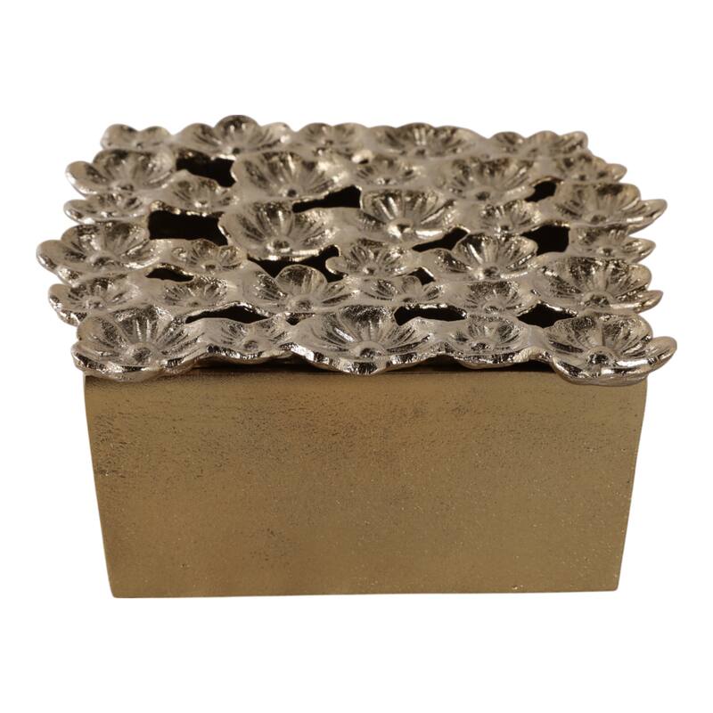 Aluminum Decorative Vase Floral Openwork Design Glam Style Modern